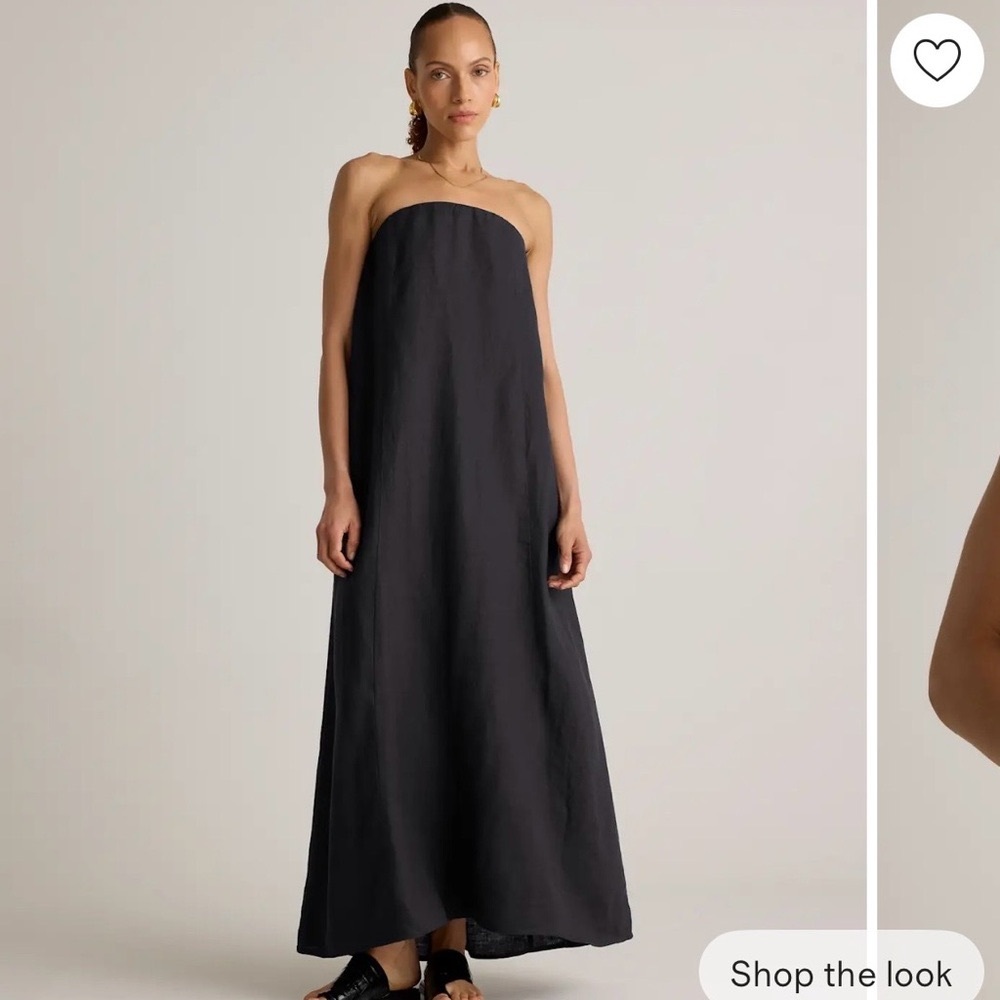 Quince Strapless chocolate Brown Maxi Dress
